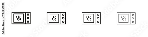 Microwave icon set in line style. symbol in outline style