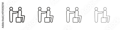 Massage icon set in line style. symbol in outline style