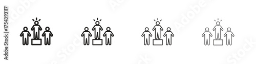 Leadership icon set in line style. symbol in outline style