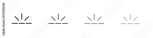 Keyboard brightness icon set in line style. symbol in outline style