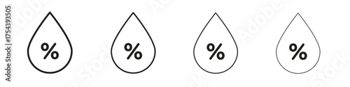 Humidity icon set in line style. symbol in outline style