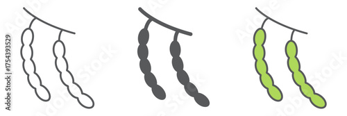 Kidney beans icon, fruits and vegetables, legume sign, vector graphics, a linear pattern on a white background. editable stroke