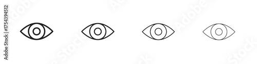 Eyes icon set in line style. symbol in outline style