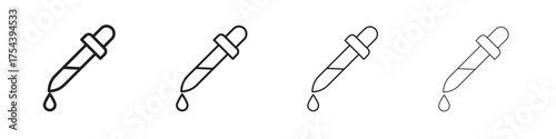 Eye dropper half icon set in line style. symbol in outline style