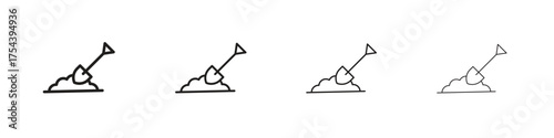 Digging icon set in line style. symbol in outline style