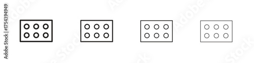 Dice six icon set in line style. symbol in outline style