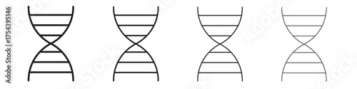 DNA icon set in line style. symbol in outline style