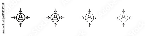 Customer centricity icon set in line style. symbol in outline style