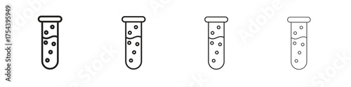 Chemical Tube icon set in line style. symbol in outline style