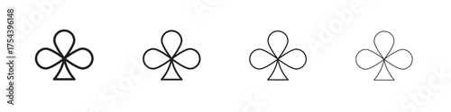 Card-club icon set in line style. symbol in outline style