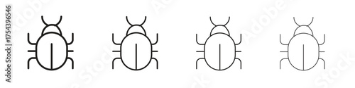 Bugs icon set in line style. symbol in outline style
