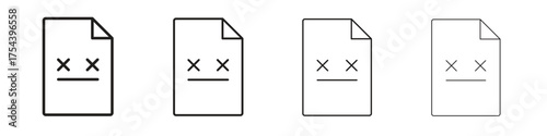 Broken Image icon set in line style. symbol in outline style