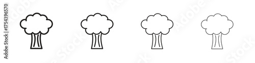 Broccoli icon set in line style. symbol in outline style