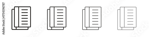 Book copy icon set in line style. symbol in outline style