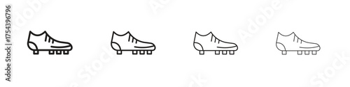 Boot icon set in line style. symbol in outline style