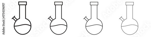 Bong icon set in line style. symbol in outline style