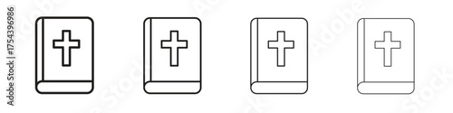 Bible icon set in line style. symbol in outline style