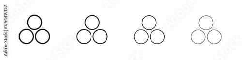 Ball pile icon set in line style. symbol in outline style