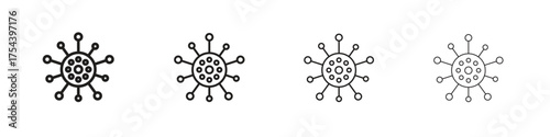 Bacteria icon set in line style. symbol in outline style