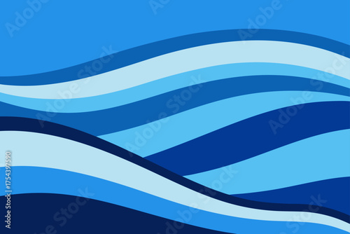 Abstract wave pattern in shades of blue color