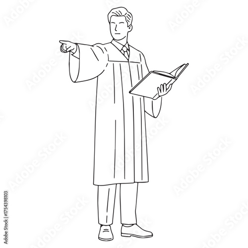 Elegant Lawyer Line Art – Lawyer Vector Illustration with Balanced Legal Structure – Lawyer Drawing – Line Art Drawing of Lawyer – Lawyer Icon