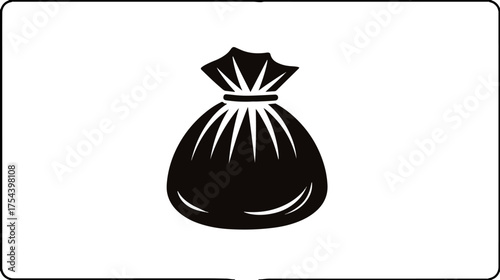 Closed sack icon inside a circle graphic illustration for business and concepts