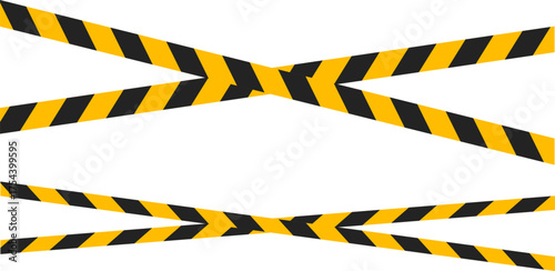 yellow and black barricade tape. roadwork construction. designed for industrial safety. Caution tape border and safety stripe
