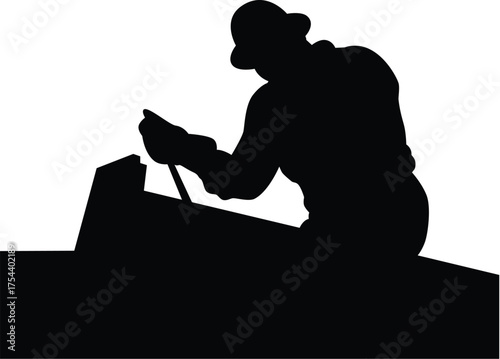 Silhouette of Craftsman Working
