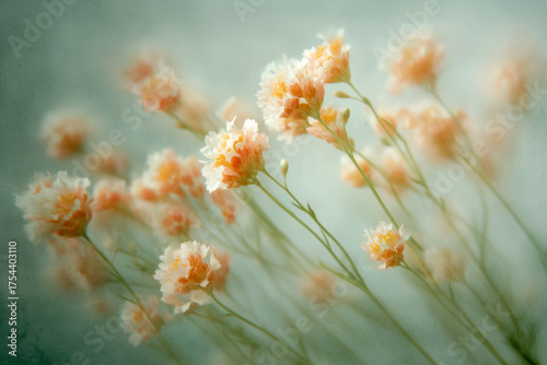 Abstract Close-Up of Blurred Wildflowers with Painterly Motion Effect and Vintage Fine Art Texture