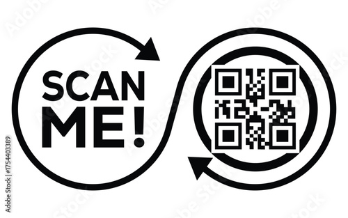 QR code scan icon set. Scan me frame. QR code scan for smartphone. QR code for mobile app, payment and identification. Vector illustration.