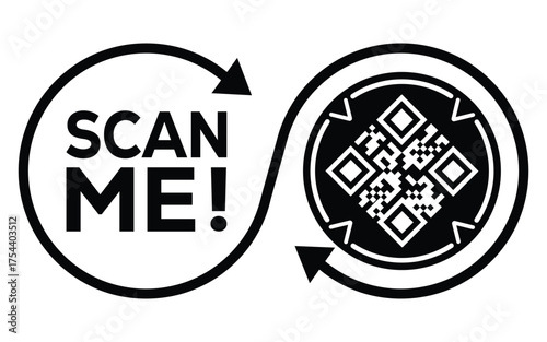 QR code scan icon set. Scan me frame. QR code scan for smartphone. QR code for mobile app, payment and identification. Vector illustration.
