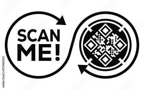 QR code scan icon set. Scan me frame. QR code scan for smartphone. QR code for mobile app, payment and identification. Vector illustration.