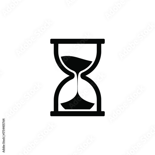 Elegant hourglass vector icon a timeless symbol of time and measurement scalable for all designs silhouette vector illustration white background
