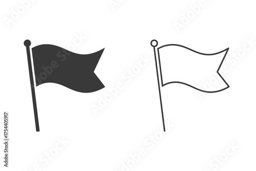 Two vector flags scalable eps illustration for design projects iconography set silhouette vector illustration white background