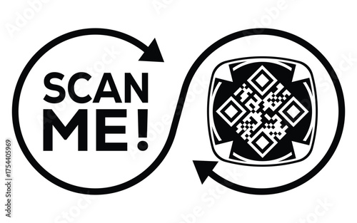 QR code scan icon set. Scan me frame. QR code scan for smartphone. QR code for mobile app, payment and identification. Vector illustration.