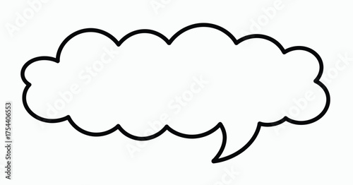Cloud shaped speech bubble vector illustration scalable eps icon for communication and ideas silhouette vector illustration white background