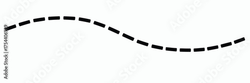 Scalable vector graphic of a dashed curved line illustration for eps format silhouette vector illustration white background