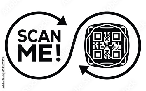 QR code scan icon set. Scan me frame. QR code scan for smartphone. QR code for mobile app, payment and identification. Vector illustration.