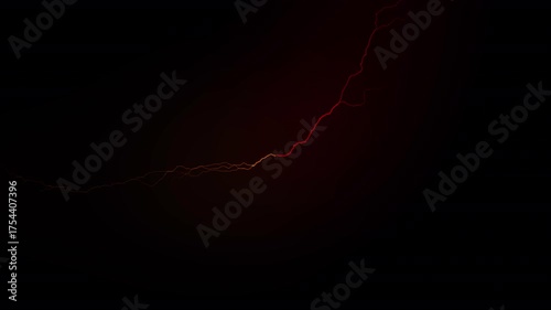  electric lightning animation  storm with glowing flashes abstract thunder energy animation with  black  background design in animated HD  video