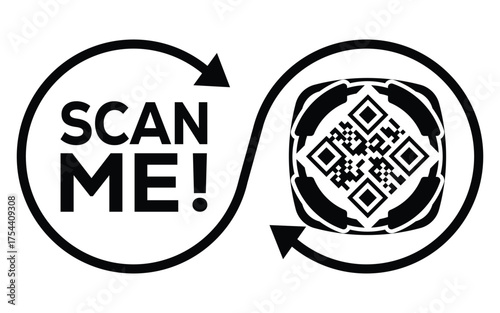 QR code scan icon set. Scan me frame. QR code scan for smartphone. QR code for mobile app, payment and identification. Vector illustration.