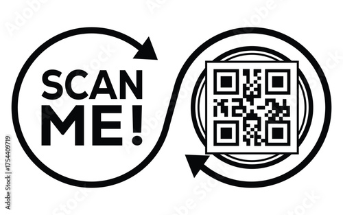 QR code scan icon set. Scan me frame. QR code scan for smartphone. QR code for mobile app, payment and identification. Vector illustration.