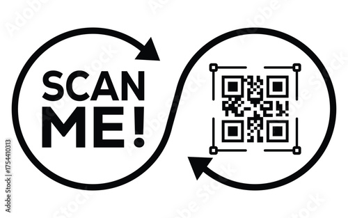 QR code scan icon set. Scan me frame. QR code scan for smartphone. QR code for mobile app, payment and identification. Vector illustration.
