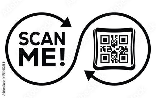 QR code scan icon set. Scan me frame. QR code scan for smartphone. QR code for mobile app, payment and identification. Vector illustration.