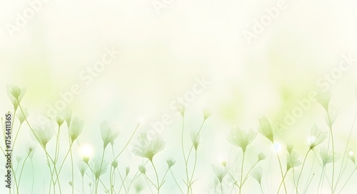 Soft focus pastel background with delicate floral silhouettes