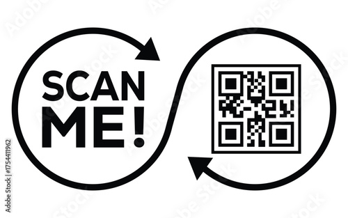 QR code scan icon set. Scan me frame. QR code scan for smartphone. QR code for mobile app, payment and identification. Vector illustration.