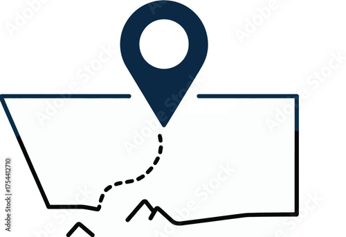 Solid blue location pin marker icon for maps navigation and travel vector illustration eps scalable graphic silhouette vector illustration white background