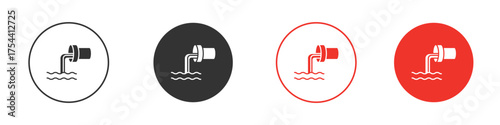 Wastewater icon silhouette. editable vector template