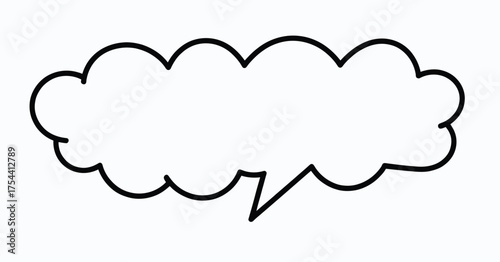 Hand drawn speech bubble cloud vector illustration scalable eps graphic element for dialogue communication ideas silhouette vector illustration white background