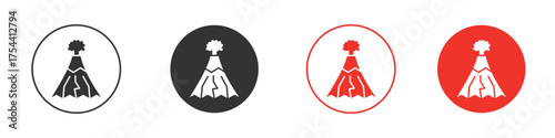 Volcano icon silhouette. editable vector template