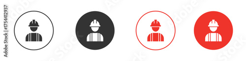 User helmet safety icon silhouette. editable vector template